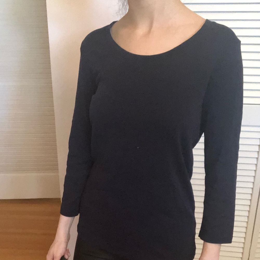 Uniqlo Dark Blue 3/4 Long Sleeve Shirt